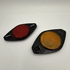 Vintage Spoke Wheel Reflector Red / Orange Dot Gem 90 SAE-A-73 Front / Rear