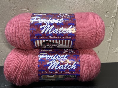 2 Caron Perfect Match 7709 No Dye Lot Acrylic Yarn Rose