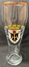 München gold rimmed tapered beer glass, 9 in...