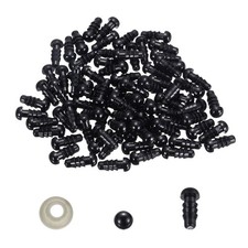 5mm Safety Eyes, 100 Set Plastic Craft Eyes with Washers, Black