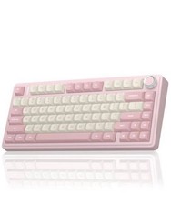 AULA F75 75% Wireless Tri Mode Mechanical Keyboard Hot Swappable RGB, Pink