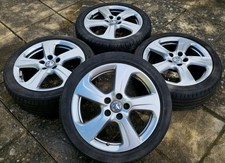 17" GENUINE VAUXHALL CORSA VXR 5 TWIST SPOKE SILVER WHEELS + TYRES ASTRA/MERIVA