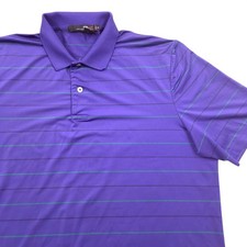RLX Ralph Lauren Golf Polo Shirt Purple Stripe Short Sleeve Mens Medium