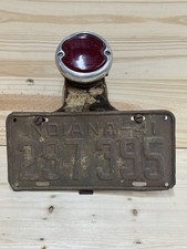 Vintage Indiana License Plate Tail Light Bracket Assembly Duolamp B Antique Auto