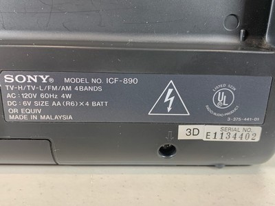Tested Works Vintage 1990 Sony ICF-890 4 Band Receiver Radio AM/FM