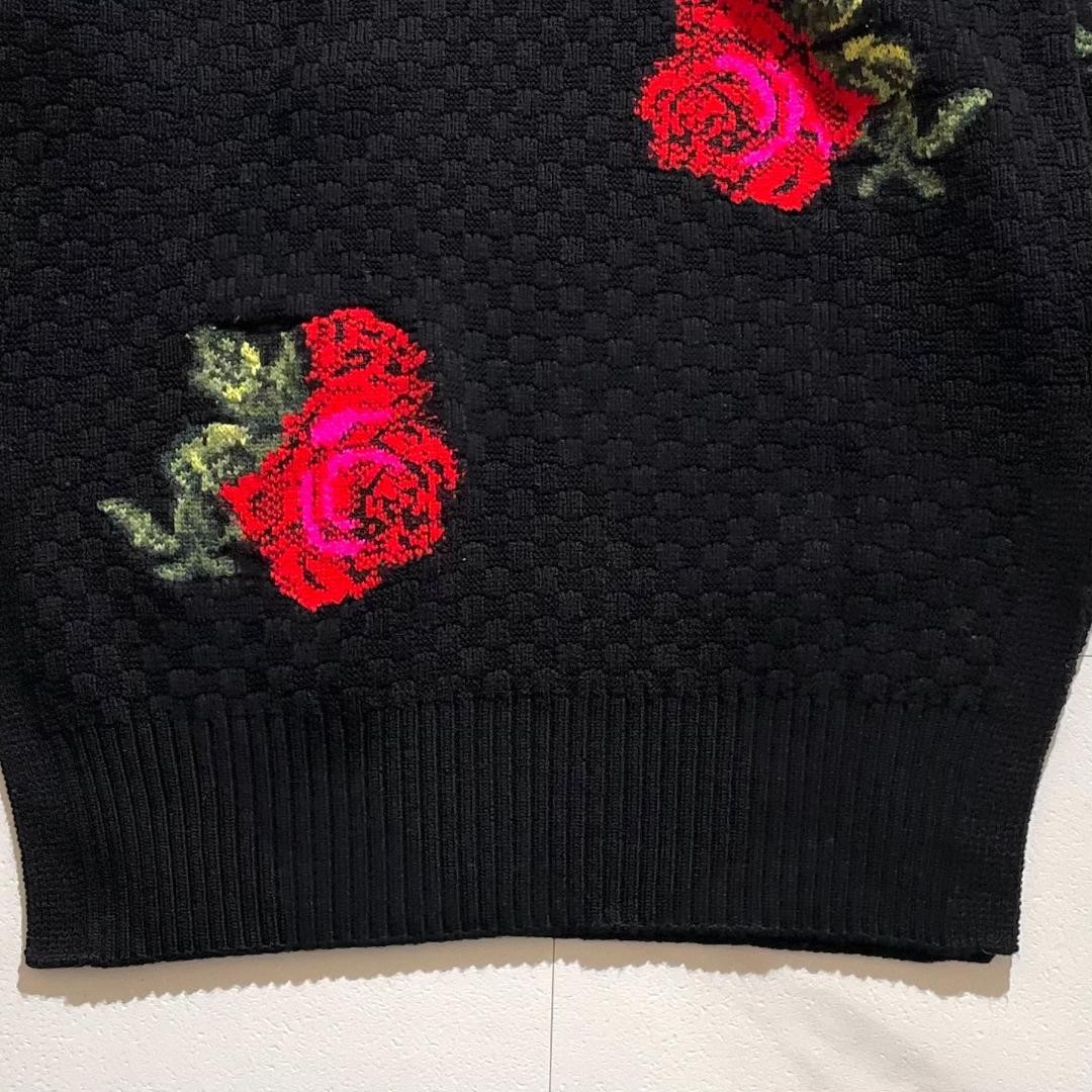 USED [EXCELLENT CONDITION/SIZE 36] VERSACE LONG KNIT DRESS IN ROSE PATTERN GOO thumbnail 8