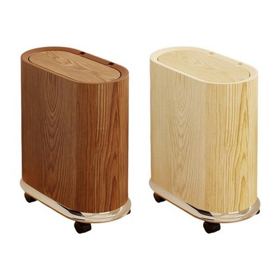 Trash Bin with Removable Wheels Garbage Can for Bathroom Living Room Kitchen