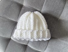 Cappello berretto invernale bambino fatto a mano 0-3 m babyshower sesso rivelazione regalo borsa ospedale 
