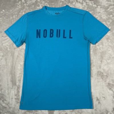 NOBULL Shirt Mens M Blue Tencel Stretch Athletic Fitness Workout Gym Running EUC