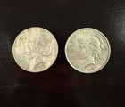 1922 and 23 Peace Silver Dollars Lot of 2 Circulated Condition