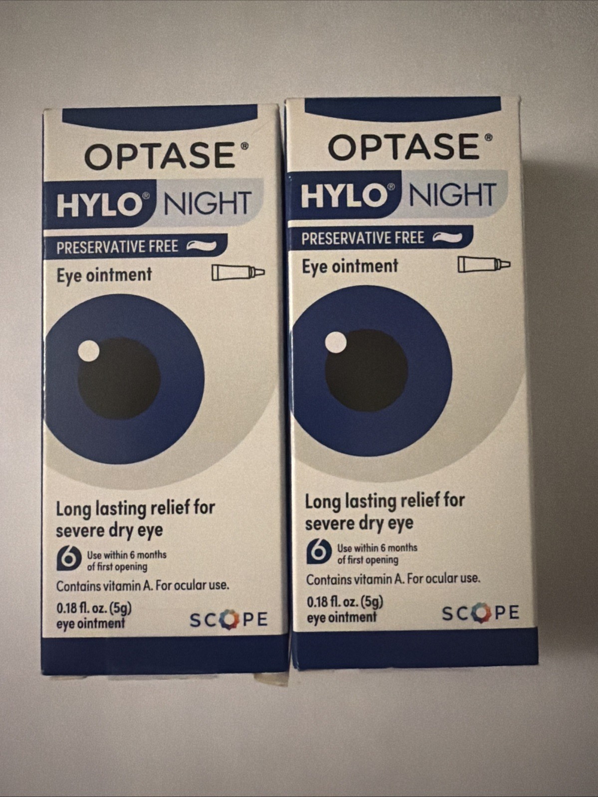Lot Of 2 Optase Hylo Night Eye Ointment - Preservative Free Lubricant Exp 2028