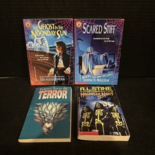 Lot Of 4 Vtg Paperback Scary Halloween Story Books Read Description