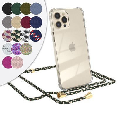 EAZY CASE Apple iPhone 12 Pro Max Hülle mit Band Handykette Silikon Hülle Cover