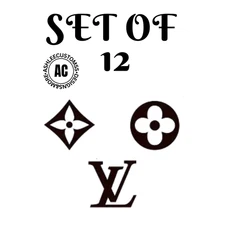 Set of 12  vinyl decal stickers party decal color choice size color