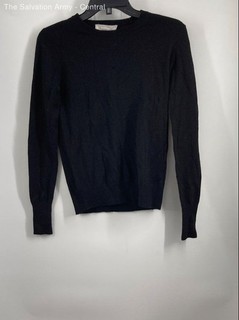 Everlane Womens Black The Cashmere Crew Neck Knitted Pullover Sweater Size 2XS