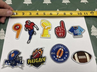 9 Piece Set! Rugby Patch Iron-on Or Sew On Patches. As Seen In Photo!