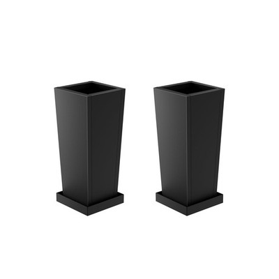 Metal Tall Outdoor Planters Set of 2, 18 inch Durable Tall Planters with Rust...