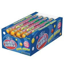 Dubble Bubble Gumballs, 24 pack of 12 Gumball Tubes in Assorted Fruit Flavors.