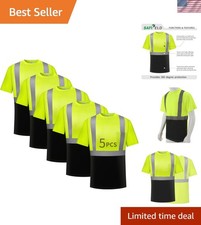 Hi Vis Safety Shirts for Men Reflective,High Visibility Work T-Shirt Short Lo...