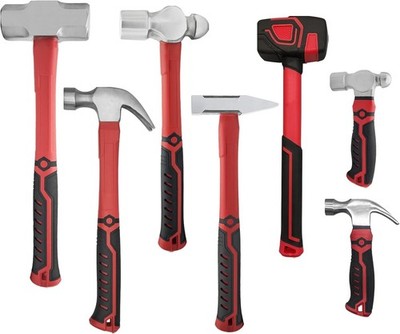 7-Piece Hammer Set   Claw, Ball Peen, Sledge, Engineer, Rubber Mallet