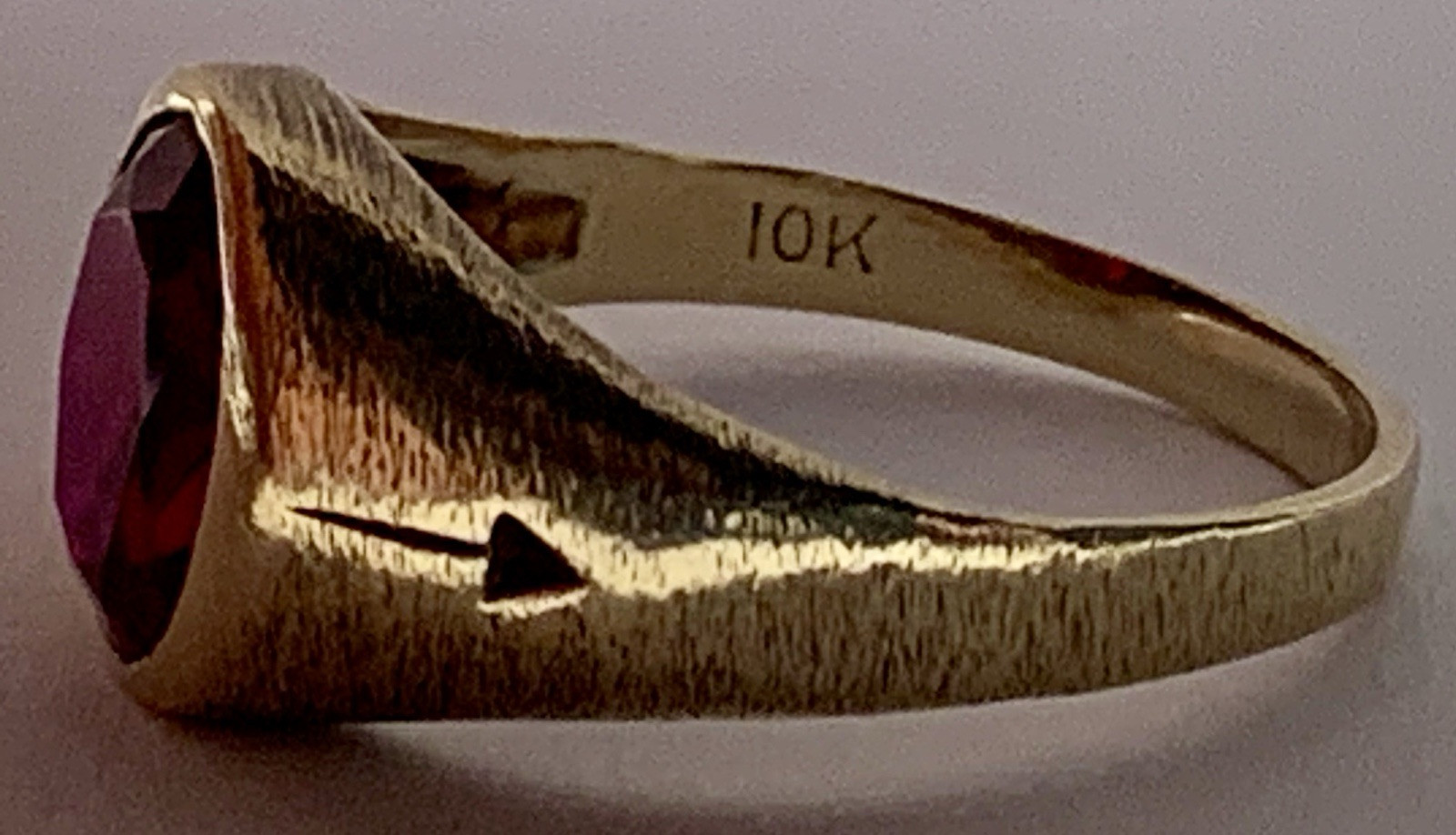 Men’s Diamond Ruby Ring lab-created, Solid 10k Ye… - image 7