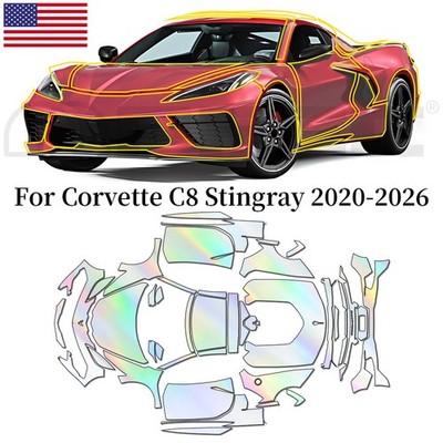 For Corvette C8 Stingray 2020-2026 Precut Paint Protection Film Gloss Full Car