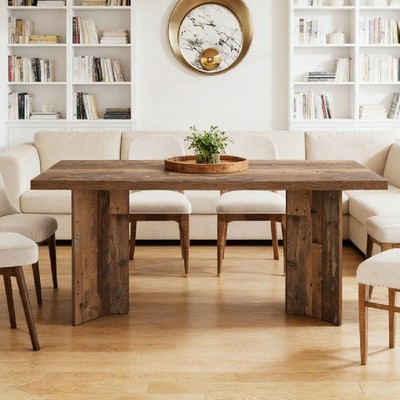 Dining Table, Vintage Brown, Durable for Kitchen Living Room, Dinning Room US