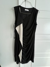 CK Calvin Klein Women's Sleeveless Dress Black NEW Size 8 Pleat Drape Accent