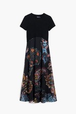 New Desigual DRESS DESIGNED BY MR. CHRISTIAN LACROIX In Black Multi Sz M $199