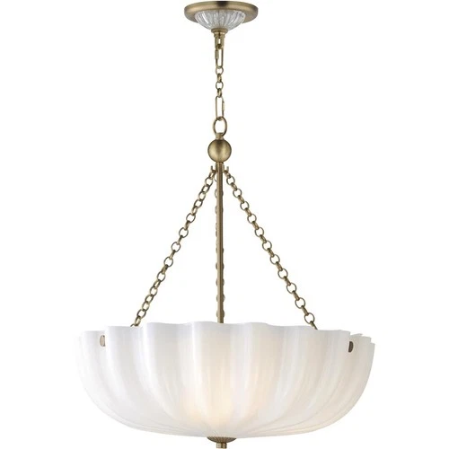 Maxim Lighting 22653WTNAB Bundt Semi-Flush Mount White and Natural Aged Brass - Picture 1 of 4