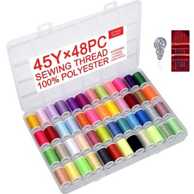 48 Rainbow Color Set of Handy Polyester Sewing Threads with 50m, 48 colors 