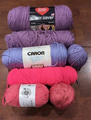 Yarn Lot of 7, Red Heart, Yarnspirations, Loops & Threads, Various Colors