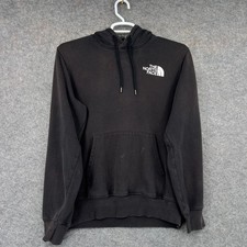 The North Face Hoodie Mens Medium Black Pullover Logo Sweatshirt Fleece
