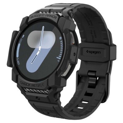 For Galaxy Watch 7 44mm | Spigen Rugged Armor Pro Shockproof Case + Band
