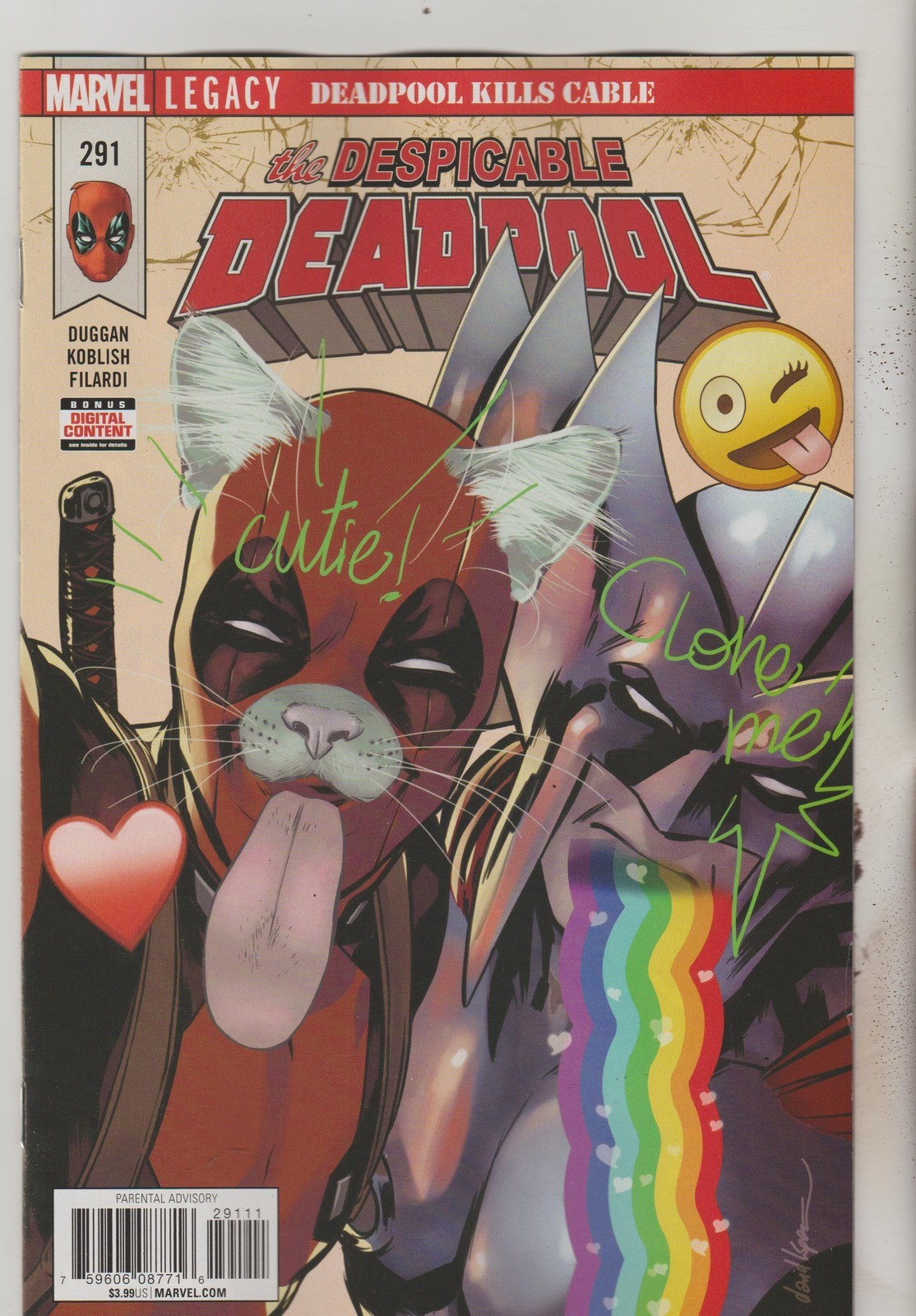 MARVEL COMICS DESPICABLE DEADPOOL #291 FEBRUARY 2018 1ST PRINT NM