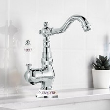 Chrome Single Handle Hole Bathroom Basin Sink Faucet Swivel Spout Mixer Tap