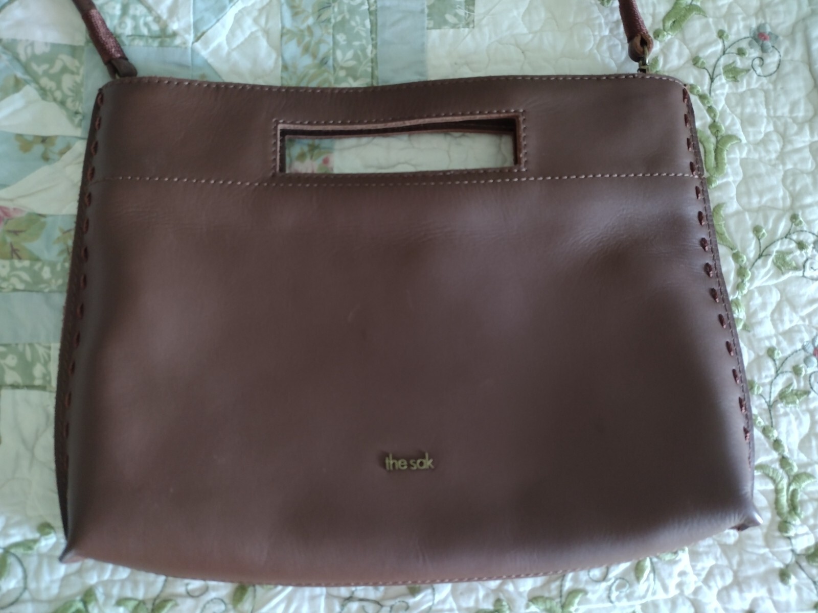 The Sak Linden Crossbody Leather Convertible Clutch Handbag Teak