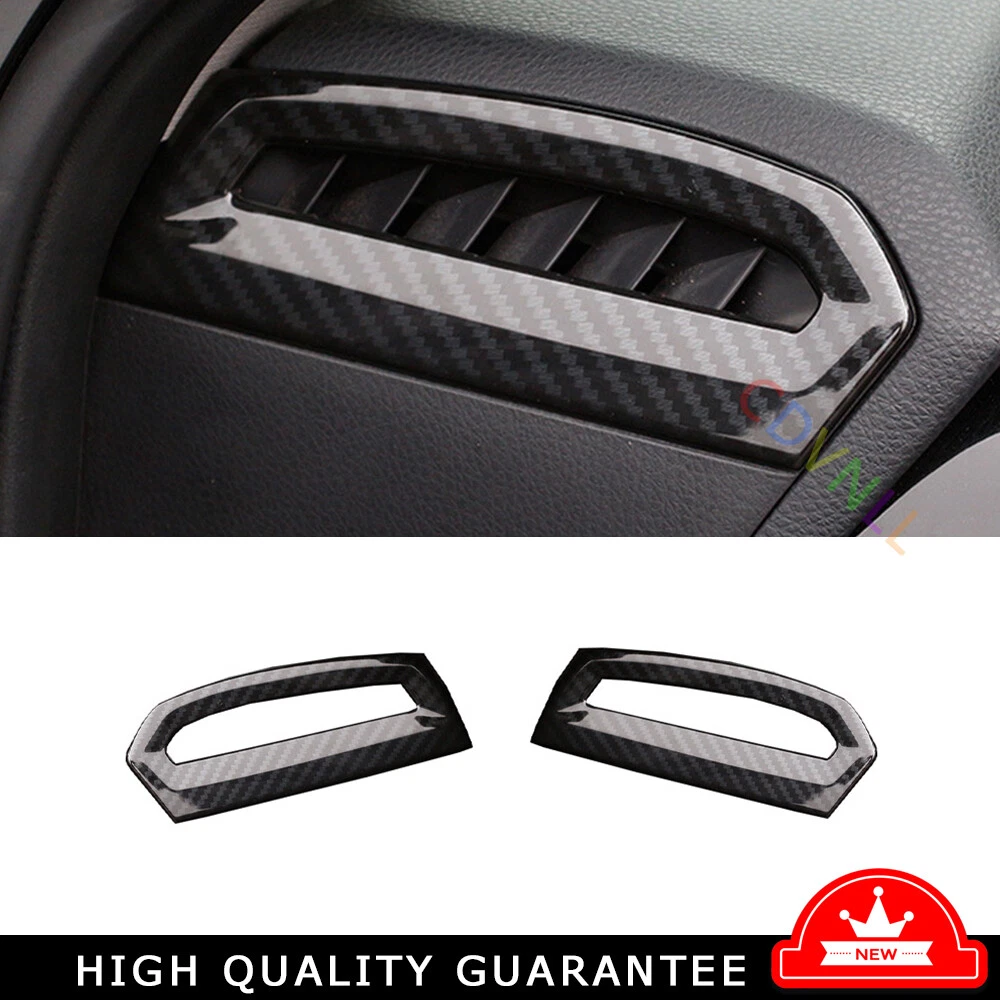 Console L&R Air Outlet Vent Trim 2* For Toyota Camry 2018-2023 ABS Carbon Fiber
