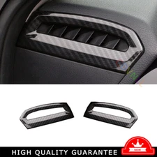 Console L&R Air Outlet Vent Trim 2* For Toyota Camry 2018-2023 ABS Carbon Fiber