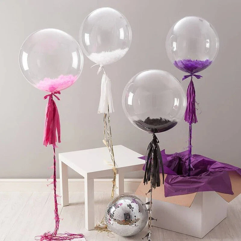 5pcs Transparent Bubble Clear Balloons Wedding Party Decor 10/18/24/36 inch Gift - Image 2 of 4