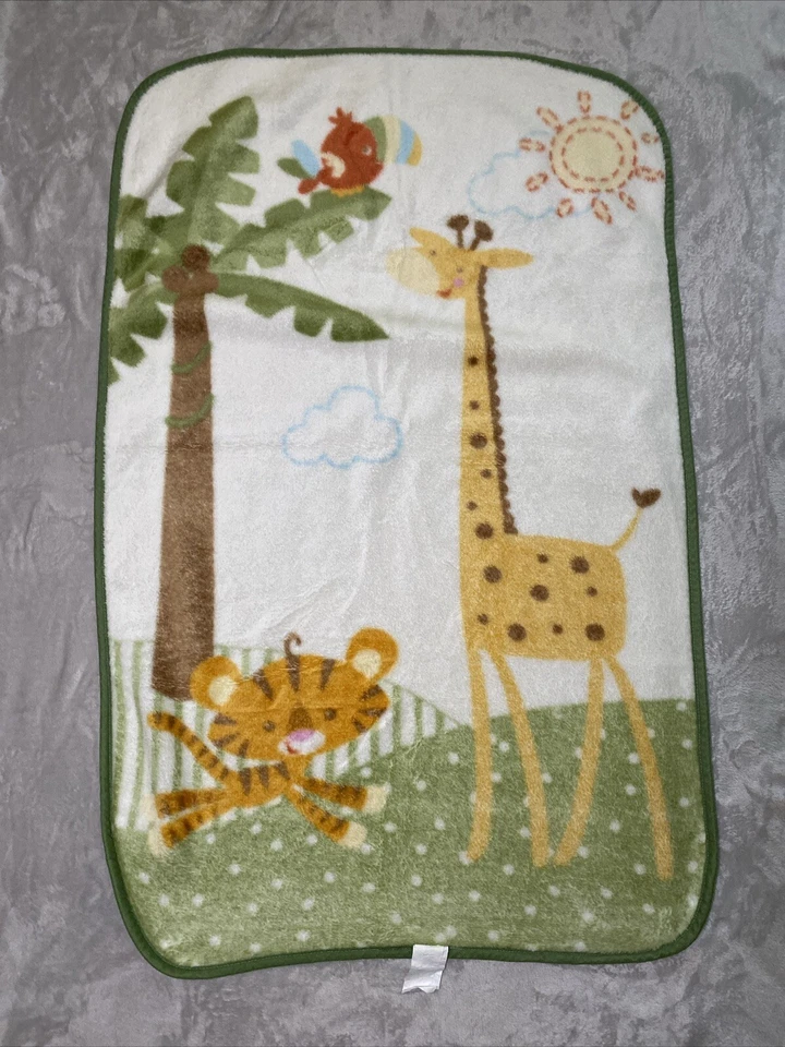 Fisher Price Manta Bebé Jirafa Tigre Tucán Felpa Vellón Tiro Lovey 30"x45" Foto 4 de 4