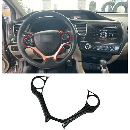 Cubierta/ajuste del cuadro del volante estilo fibra de carbono para Honda Civic 2012-2015 1x - Imagen 10 de 10