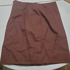 Falda lápiz Focus 2000 para mujer marrón forrada con cremallera pequeña abertura lateral 10P