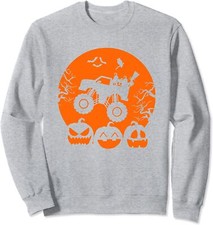 Truck Or Treat Skeleton Monster Moon Candy Halloween Unisex Crewneck Sweatshirt