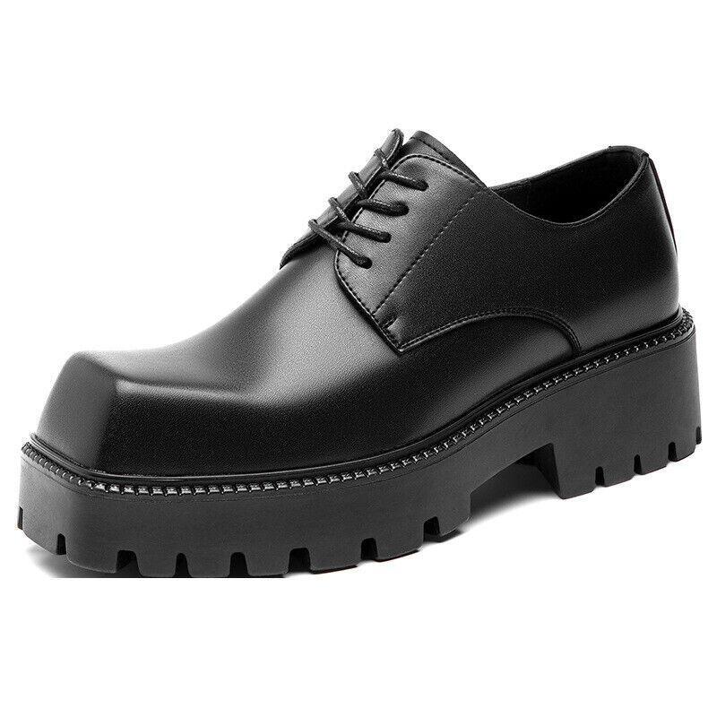 SAOLA Scarpe Oxford stringate punta quadrata uomo business casual plateau taglie forti