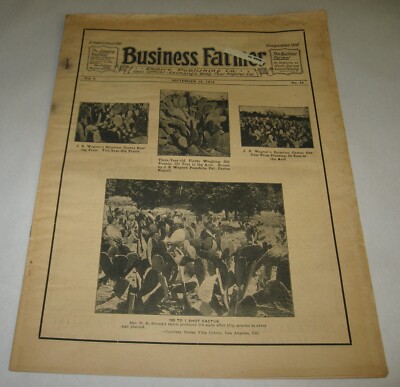 1914 BUSINESS FARMER Farm Newspaper Los Angeles Calif Area DESERT CACTUS FARMING