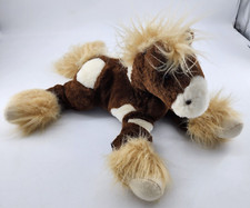 Toys R Us Animal Alley Horse Plush Stuffed Animal Brown Pony Clydesdale 13"