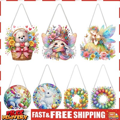 Acrylic Special Shape Easter Rabbit Diamond Painting Ornaments for Wall Window S