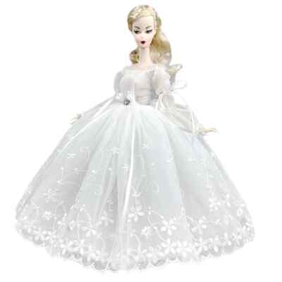 White Lace Wedding Dress for 11.5'' Doll Clothes Outfits Gown Accessories 1/6 Toy