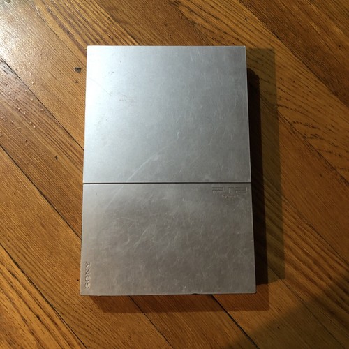 Sony PlayStation 2 PS2 Satin Silver Slim Special Edition W Controller And Cords